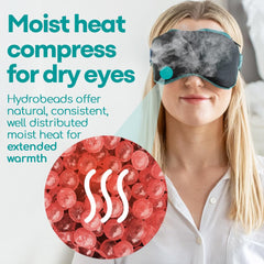 Medi Grade Hydrobead warmth technology delivers moist heat for tired eyes.