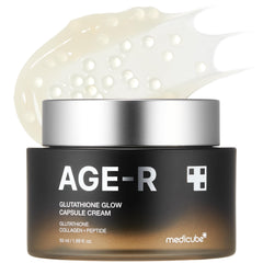 Medicube AGE-R Glutathione Glow Cream jar promises instant radiance and deep hydration.