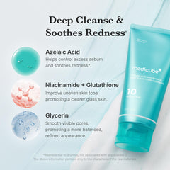 medicube Azelaic Acid Gummy Whip Cleanser creamy foam helps smooth texture during wash.