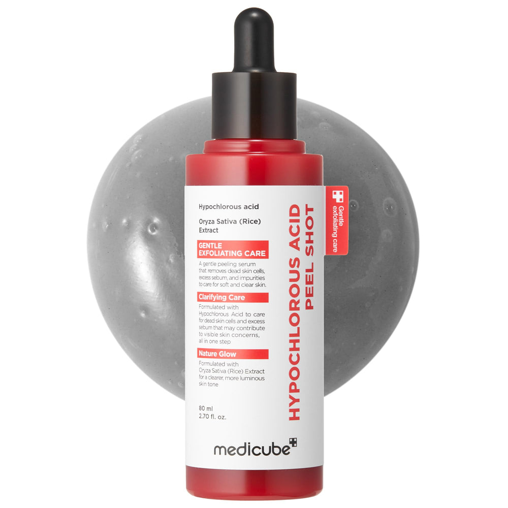 medicube hypochlorous acid rice peel shot bottle ready for gentle exfoliation and pore care
