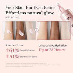 medicube No Cast Just Glow application on skin shows quick absorption and glow