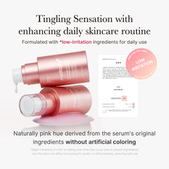 medicube PDRN Pink Collagen Exosome Shot Serum serum drop on skin indicating hydration and glow.