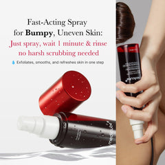 medicube Red Body Peeling Shot closeup of micro-encapsulated particles for even delivery.