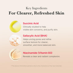 Medicube Red Succinic Panthenol Pad closeup highlights soothing Panthenol and Niacinamide ingredients.