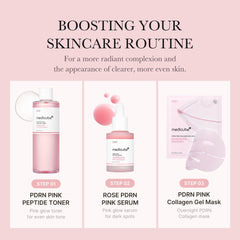 Medicube Salmon DNA PDRN Pink CICA Toner on cotton pad during gentle routine