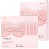 Medicube Salmon DNA PDRN pink coating sheet mask packaging signals premium at-home hydration.