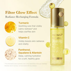 Medicube Turmeric Vitamin Gold Jelly Mist, textura jalea dorada para nutrición sin sensación grasa