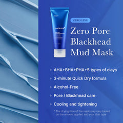 Medicube Zero Pore Mud Mask jar open reveals cooling clay texture for deep cleansing.