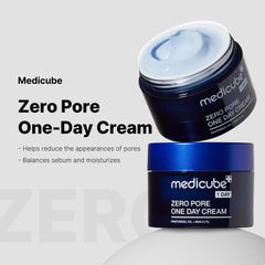 Medicube Zero Pore One-Day Cream texture swirl demonstrates lightweight, non-greasy hydration