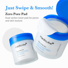 Medicube Zero Pore Pads 2.0 silky side for gentle toning and absorption.