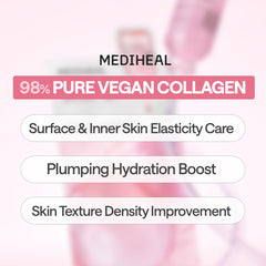 Mediheal Collagen Essential Sheet Mask on face demonstrates smoothing fit.