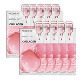 Mediheal Collagen Essential Sheet Mask packaging highlights vegan formula.
