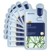 Mediheal Dermaplus Aloe Mask packaging highlights vegan fabric for daily hydration