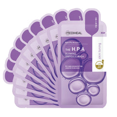 Mediheal HPA ampoule face mask pack front for radiant smooth skin