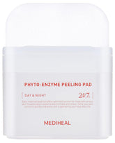 Mediheal Phyto Enzyme Peeling Pad pack demonstrates at-home exfoliation for refreshed, smoother skin.