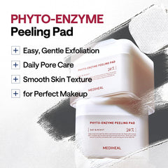 Mediheal Phyto-Enzyme toner pads pore-tightening close-up image for refined pores.