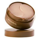 Mediheal Retinol Collagen Under Eye Patches pack closeup with hydrogel texture for soothing hydration.