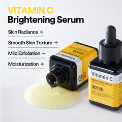 Mediheal Vitamin C Brightening Serum application swatch demonstrates even coverage on skin.