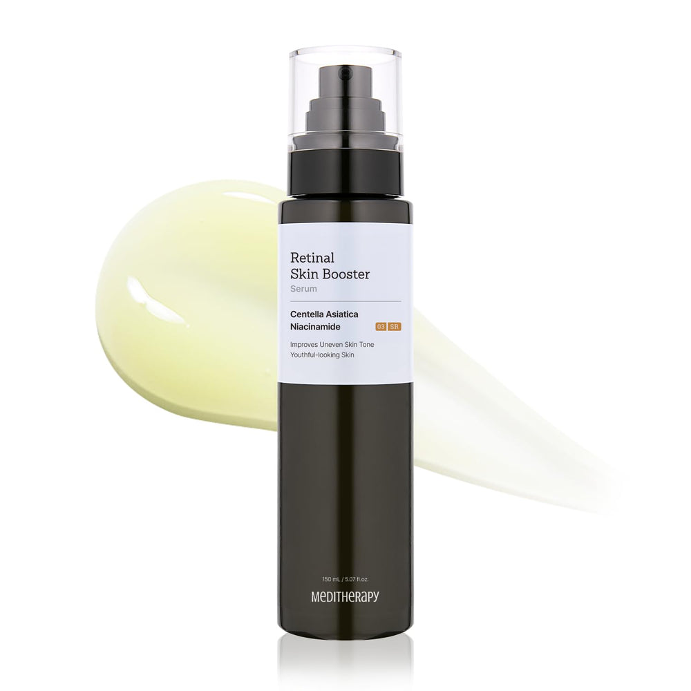 MEDITHERAPY Retinal Skin Booster Serum bottle shows beginner-friendly packaging for gentle daily use.