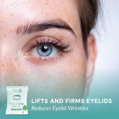 Single-use MEDIVIZ packets highlight portability for travel eye care.