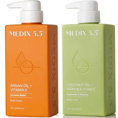 Medix 5.5 Argan Oil bottle pour demonstrates deep hydration for skin.