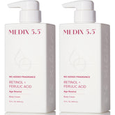 Medix 5.5 fragrance-free retinol face moisturizer bottle showcasing silky, hydrating anti-aging formula.