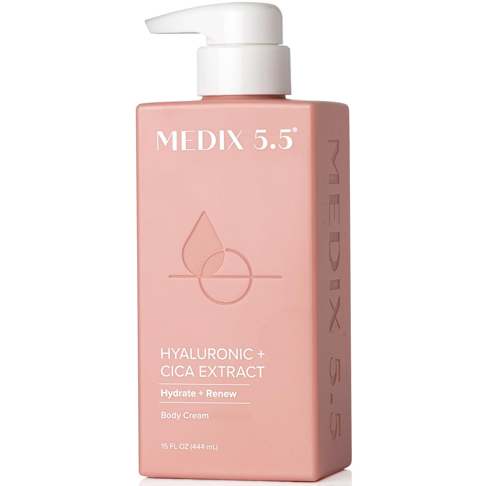 Medix 5.5 Hyaluronic Acid Cream bottle pump for daily hydration and smooth skin