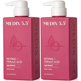 Medix 5.5 Retinol Body Lotion bottle offers rich hydration for crepey skin