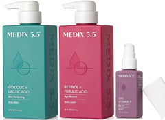 Medix 5.5 Retinol Cream bottle highlights anti aging formula for firmer skin.