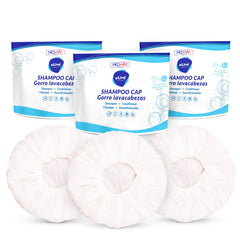 MedVance No Rinse Cap 3-pack shown for quick, waterless hair washing at home
