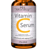 Meera's Beauty vitamin c serum bottle front shows product branding and design for brightening potential