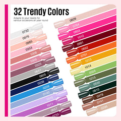MEFA 32 colors all seasons swatch wheel showing diverse options for any season.