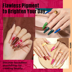 MEFA burgundy-red swatches highlight rich tones for cozy, elegant manicures