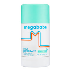 Megababe Daily Deodorant: envase claro para uso diario sin manchas
