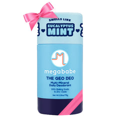 Megababe Daily Deodorant Geo Deo bottle with 72-hour protection for confident wear.