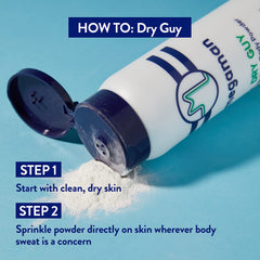 Close-up of Dry Guy texture shows ultrafine natural powder.