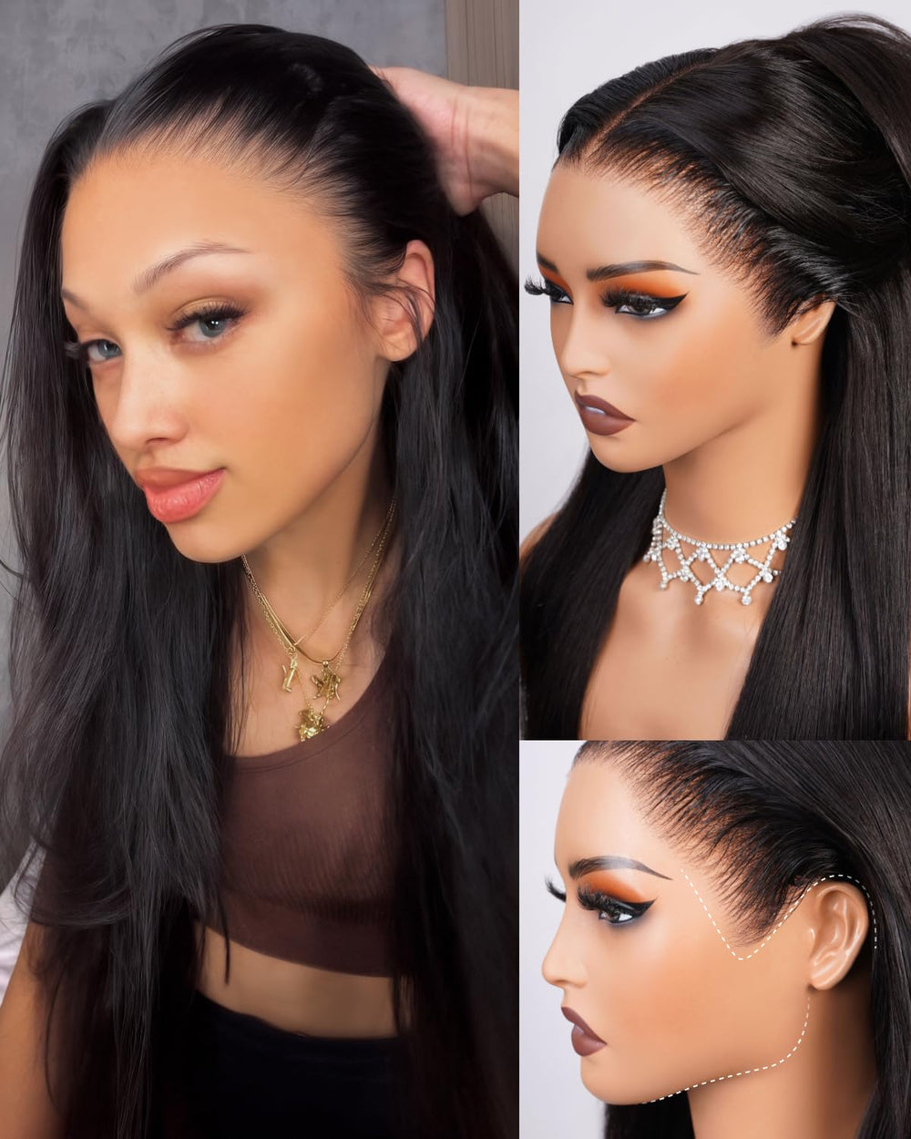 Megalook hair glueless 13x6 lace-front wig assembled for easy wear and style versatility.