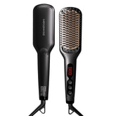 MEGAWISE Pro Ceramic Ionic Hair Straightener Brush in use for quick, frizz-free styling