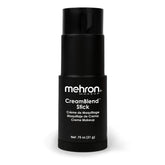 Mehron CreamBlend Stick Black swatch for bold color and easy blending.