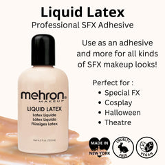 Mehron liquid latex texture brush demonstrates seamless edge blending for realistic skin effects.