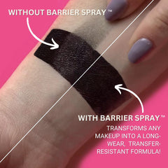 Mehron Makeup Barrier Spray before-use shows protective barrier prior to makeup.