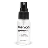 Mehron Makeup Barrier Spray bottle closeup for lasting makeup performance.