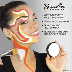Mehron Paradise Makeup AQ light blue water-activated for adjustable consistency