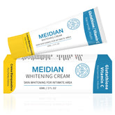 MEIDIAN Skin Whitening Cream bottle closeup showing smooth top for easy daily application.
