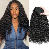 Meiguiyu water-wave bundles 16-inch close-up shows natural luster and soft ends for seamless weaving.