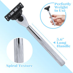 MEIJIAYOU razor handle anti-slip-grip supports steady control during precise shaves.