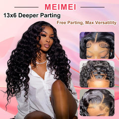 MEIMEI 100% human hair 15A loose deep wave wig for versatile styling