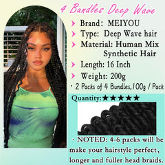 MEIYOU boho braiding hair mix wet and wavy texture demonstrates versatile styling