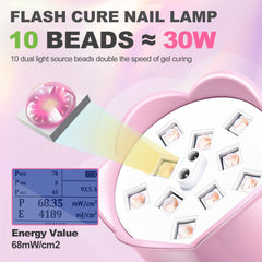 MEKK Gooseneck UV Nail Lamp auto-sensor in pink enables easy at-home curing