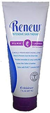 Melaleuca Renew Intensive Skin Therapy bottle with lavender highlights calming daily use
